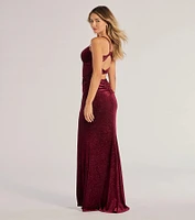 Giorgina Velvet Glitter Corset Mermaid Dress