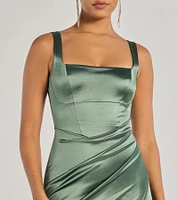 Rebecca Satin Slim-Fit Formal Dress