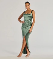 Rebecca Satin Slim-Fit Formal Dress