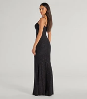 Astrid High-Slit Glitter Mermaid Dress