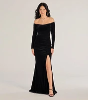 Sonya Off-The-Shoulder Velvet Mermaid Dress