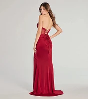 Shayla Strapless Corset Lace Formal Dress