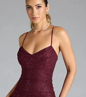 Azzura Cowl Neck Mermaid Glitter Formal Dress