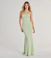 Molly Lace-Up Mermaid Glitter Formal Dress