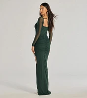 Ashlynn Long Sleeve Corset Column Formal Dress