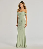 Charlene Formal Faux Pearl Mesh Mermaid Dress