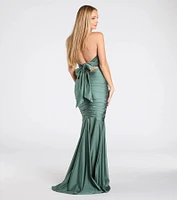 Denise Halter Tie-Back Mermaid Formal Dress