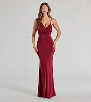 Margot One-Shoulder Cowl Neck Mermaid Dress