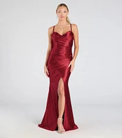 Joyce Open Back Wrap Bodycon Glitter Formal Dress