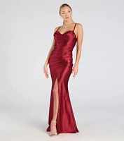 Joyce Open Back Wrap Bodycon Glitter Formal Dress