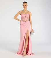 Shayla Strapless Corset Lace Formal Dress