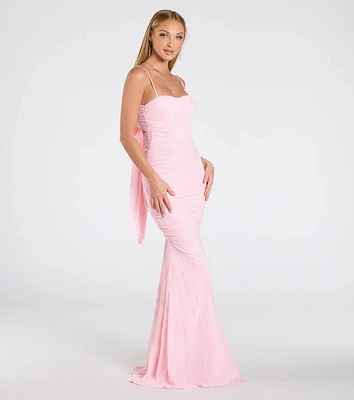 Jaymie Tie-Back Floral Velvet Mermaid Formal Dress