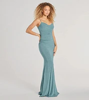 Patricia Glitter Cowl Neck Column Dress