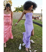 Cindy Beaded Strapless Column Formal Dress
