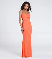 Kerry Open Back Bodycon Pearl Bead Formal Dress
