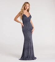 Carina Lace-Up Mermaid Glitter Formal Dress