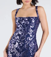 Moira Lace-Up Sequin Formal Dress