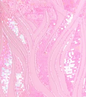Acacia Iridescent Sequin Lace-Up Formal Dress