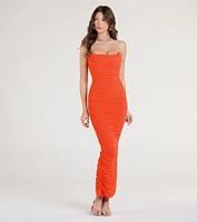 Saisha Strapless Bodycon Mesh Formal Dress