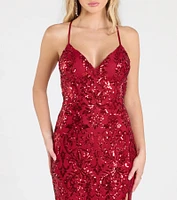 Violetta Sequin Lace-Up Mermaid Dress