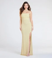 Cindy Beaded Strapless Column Formal Dress