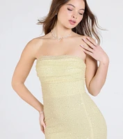 Cindy Beaded Strapless Column Formal Dress