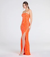 Lottie Sequin Lace-Up Mermaid Dress