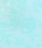 Kimber High Slit Floral Sequin Mermaid Dress