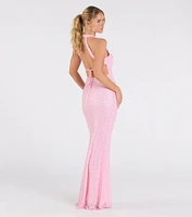 Vanessa Open Back Mermaid Sequin Formal Dress