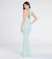 Brenna Halter Mermaid Sequin Formal Dress