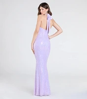 Brenna Halter Mermaid Sequin Formal Dress