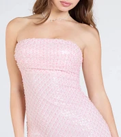 Adrianna Strapless Mermaid Sequin Bead Formal Dress