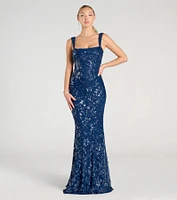 Darlene Cutout Back Bodycon Sequin Formal Dress