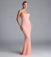 Amal Open Back Mermaid Bead Sequin Formal Dress