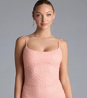 Amal Open Back Mermaid Bead Sequin Formal Dress