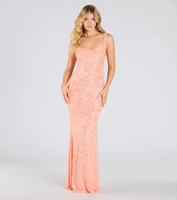 Darlene Cutout Back Bodycon Sequin Formal Dress