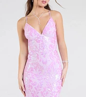 Luna Strappy Back Mermaid Sequin Formal Dress