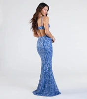 Jenny Cutout Open Back Mermaid Sequin Formal Dress