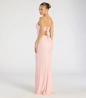 Valeria Cutout Lace-Up Sequin Beaded Formal Dress