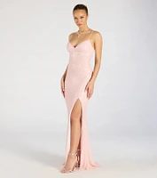 Valeria Cutout Lace-Up Sequin Beaded Formal Dress