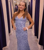 Jessica Lace-Up Mermaid Sequin Formal Dress