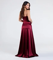 Marissa Formal Satin Cowl Neck Dress