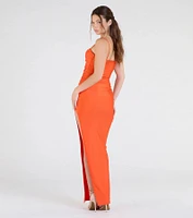 Ella Cowl Neck Satin Dress