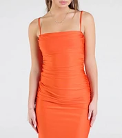 Ella Cowl Neck Satin Dress