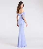 Deyna Formal Mesh Off-The-Shoulder Long Dress