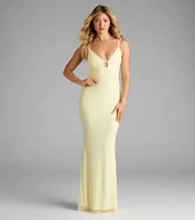 Capriana V-Neck Mermaid Bead Sequin Formal Dress