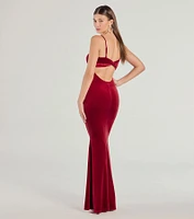 Katie Open Back Mermaid Velvet Formal Dress