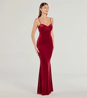 Katie Open Back Mermaid Velvet Formal Dress