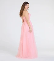 Alia Sequin Applique A-Line Tulle Formal Dress