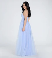 Kim Corset Slit A-Line Tulle Formal Dress